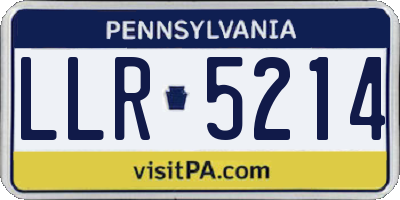 PA license plate LLR5214