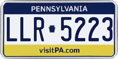 PA license plate LLR5223