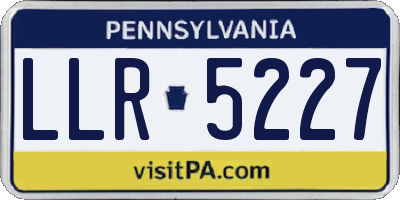 PA license plate LLR5227