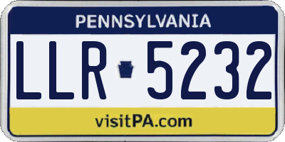 PA license plate LLR5232