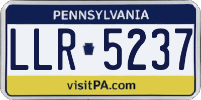 PA license plate LLR5237