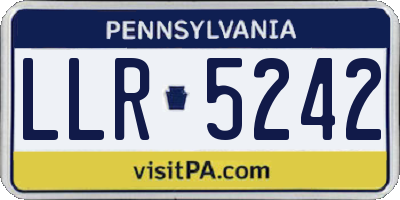 PA license plate LLR5242