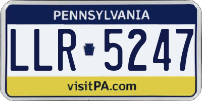 PA license plate LLR5247