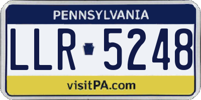 PA license plate LLR5248
