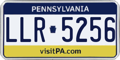 PA license plate LLR5256