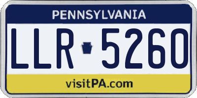 PA license plate LLR5260