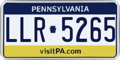 PA license plate LLR5265