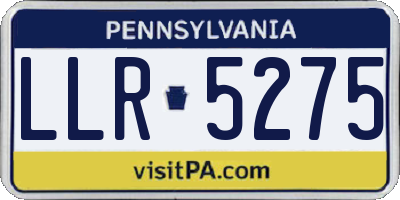 PA license plate LLR5275