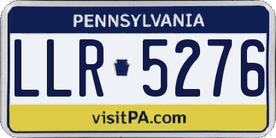 PA license plate LLR5276