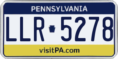 PA license plate LLR5278