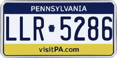PA license plate LLR5286