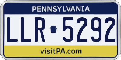 PA license plate LLR5292