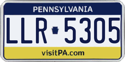 PA license plate LLR5305