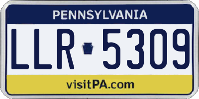 PA license plate LLR5309