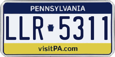 PA license plate LLR5311