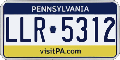 PA license plate LLR5312