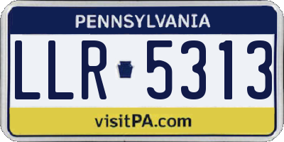 PA license plate LLR5313