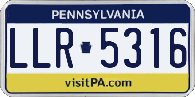 PA license plate LLR5316