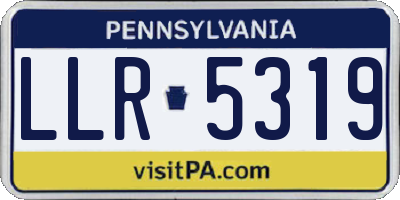 PA license plate LLR5319