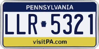 PA license plate LLR5321