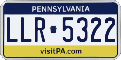 PA license plate LLR5322
