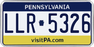 PA license plate LLR5326