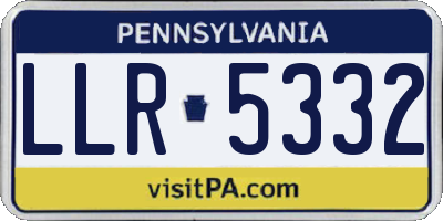 PA license plate LLR5332