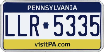 PA license plate LLR5335