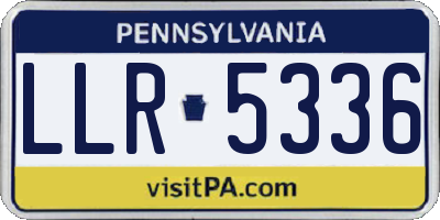 PA license plate LLR5336
