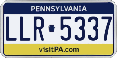 PA license plate LLR5337