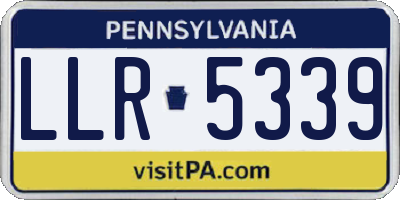PA license plate LLR5339