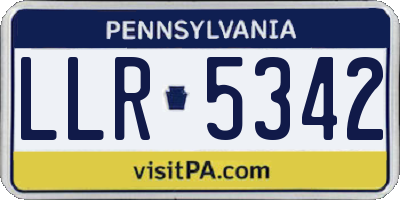 PA license plate LLR5342