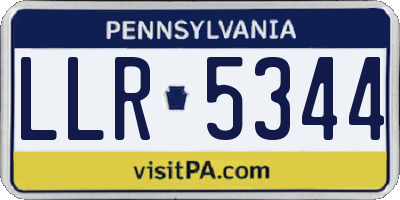 PA license plate LLR5344