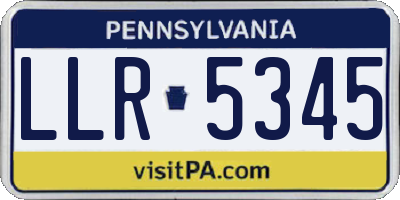 PA license plate LLR5345