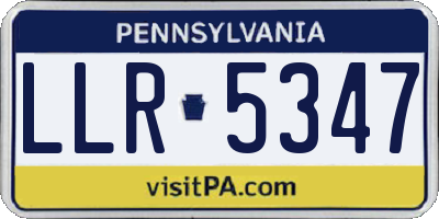 PA license plate LLR5347