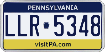 PA license plate LLR5348