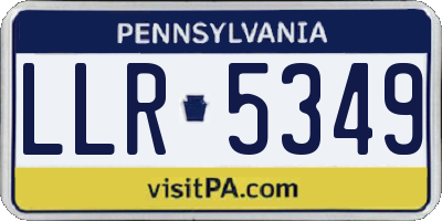 PA license plate LLR5349