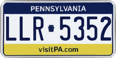 PA license plate LLR5352