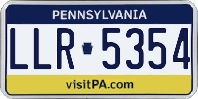 PA license plate LLR5354