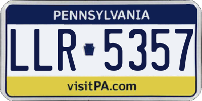 PA license plate LLR5357