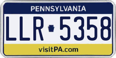PA license plate LLR5358