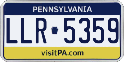 PA license plate LLR5359
