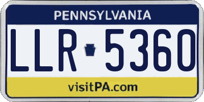PA license plate LLR5360