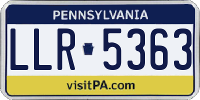 PA license plate LLR5363