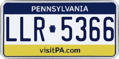 PA license plate LLR5366