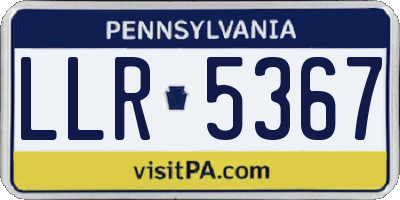 PA license plate LLR5367