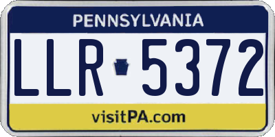 PA license plate LLR5372