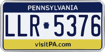 PA license plate LLR5376