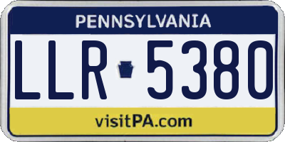 PA license plate LLR5380