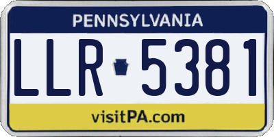 PA license plate LLR5381
